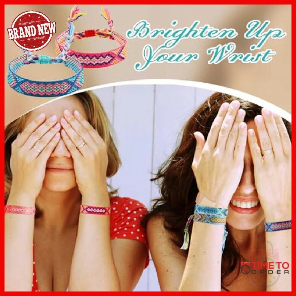 100 Adjustable Woven Friendship Bracelets Set Sliding Knot Closure - Picture 7 of 8